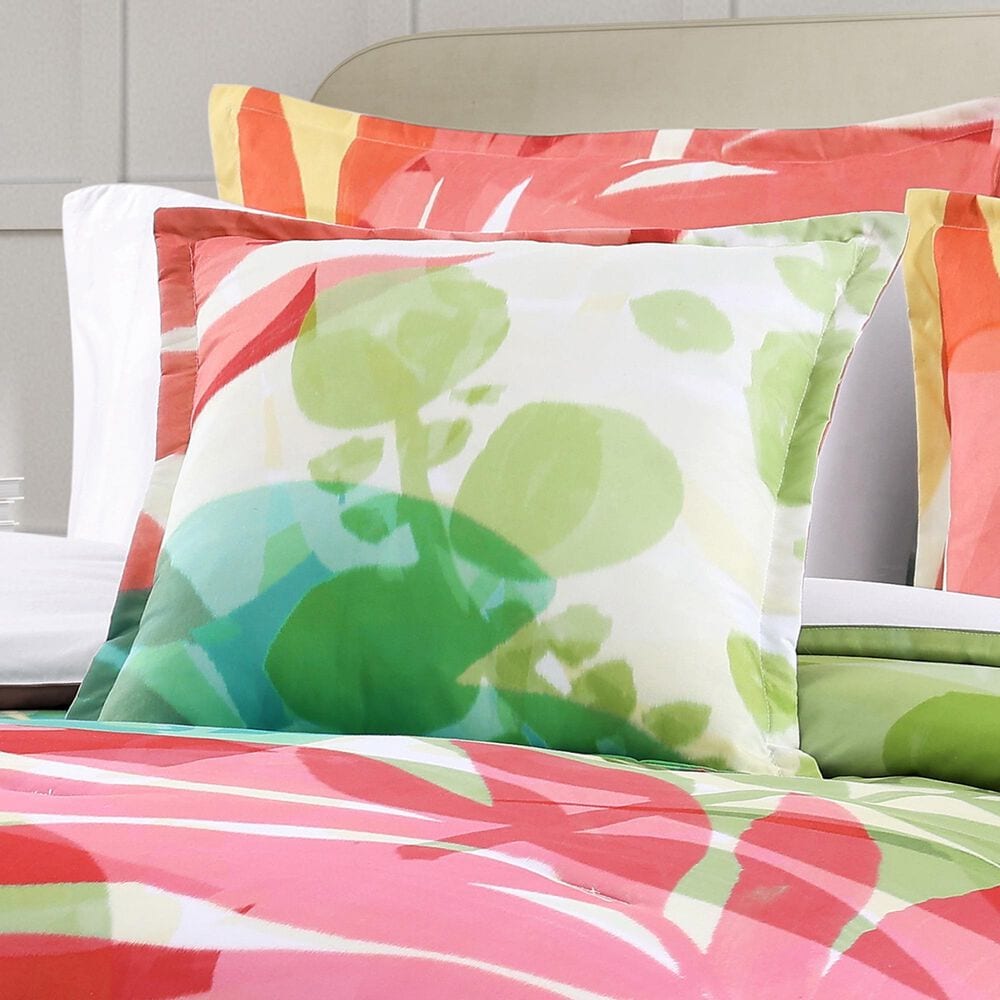 J. Queen New York Tiki 18&quot; Square Throw Pillow in Fuchsia, , large