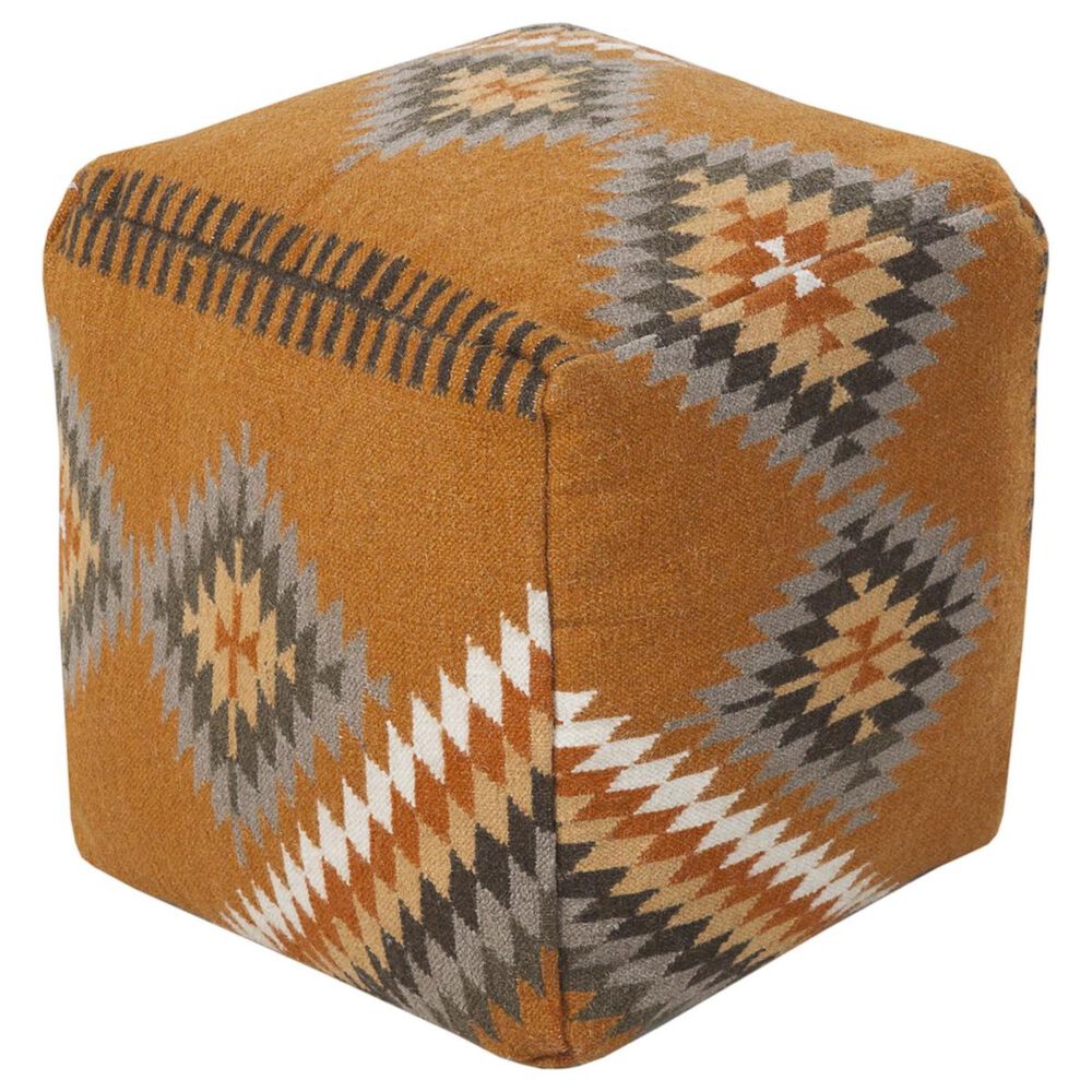 Surya Inc Surya Poufs Cube Pouf in Orange, , large