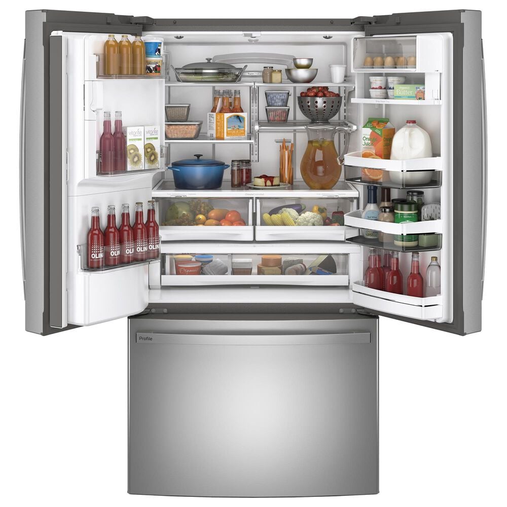 GE Profile 27.7 Cu. Ft. French-Door Refrigerator with Hands-Free AutoFill in Fingerprint Resistant Stainless Steel, , large