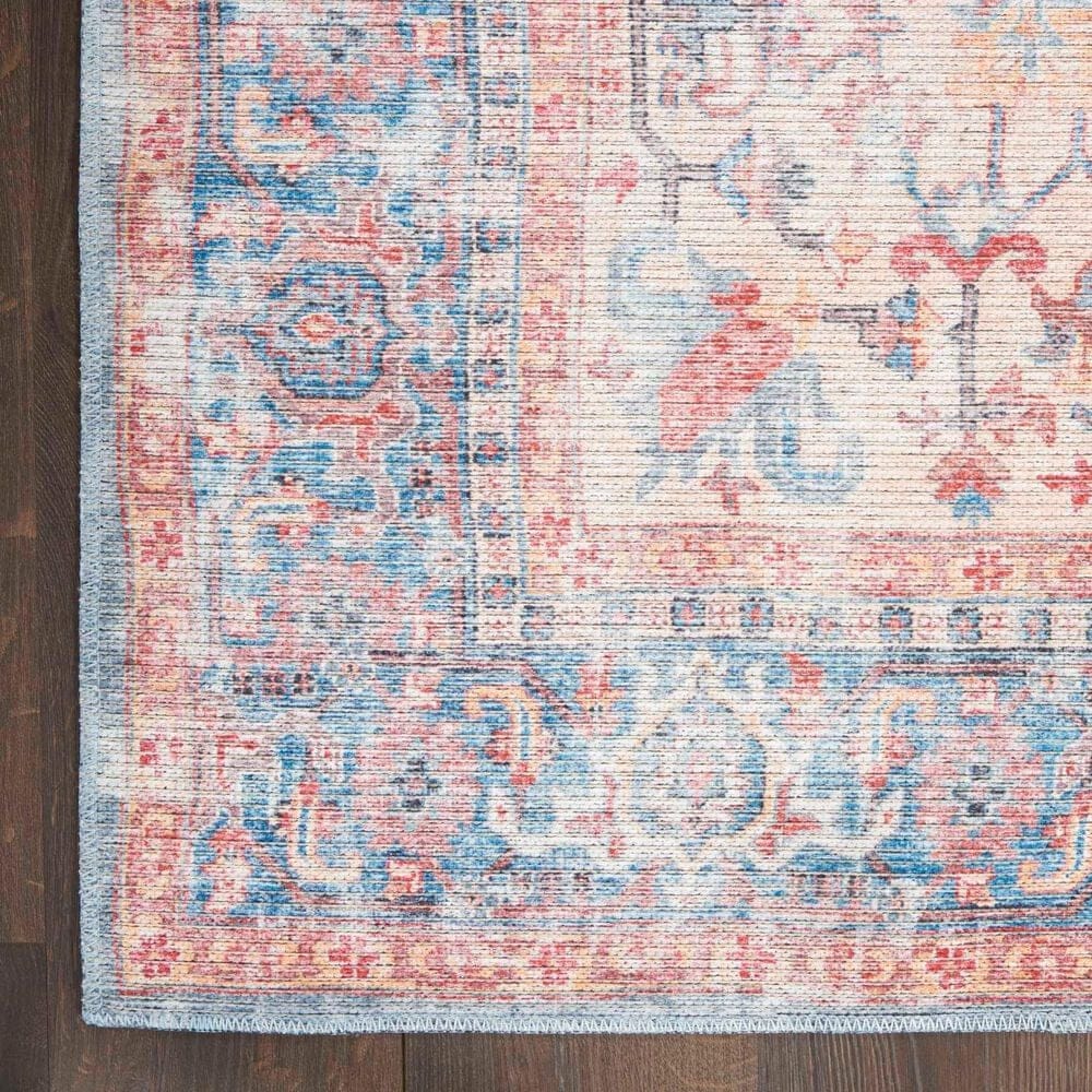 57 Grand by Nicole Curtis Series 1 4&#39; x 6&#39; Blue, Ivory and Red Area Rug, , large