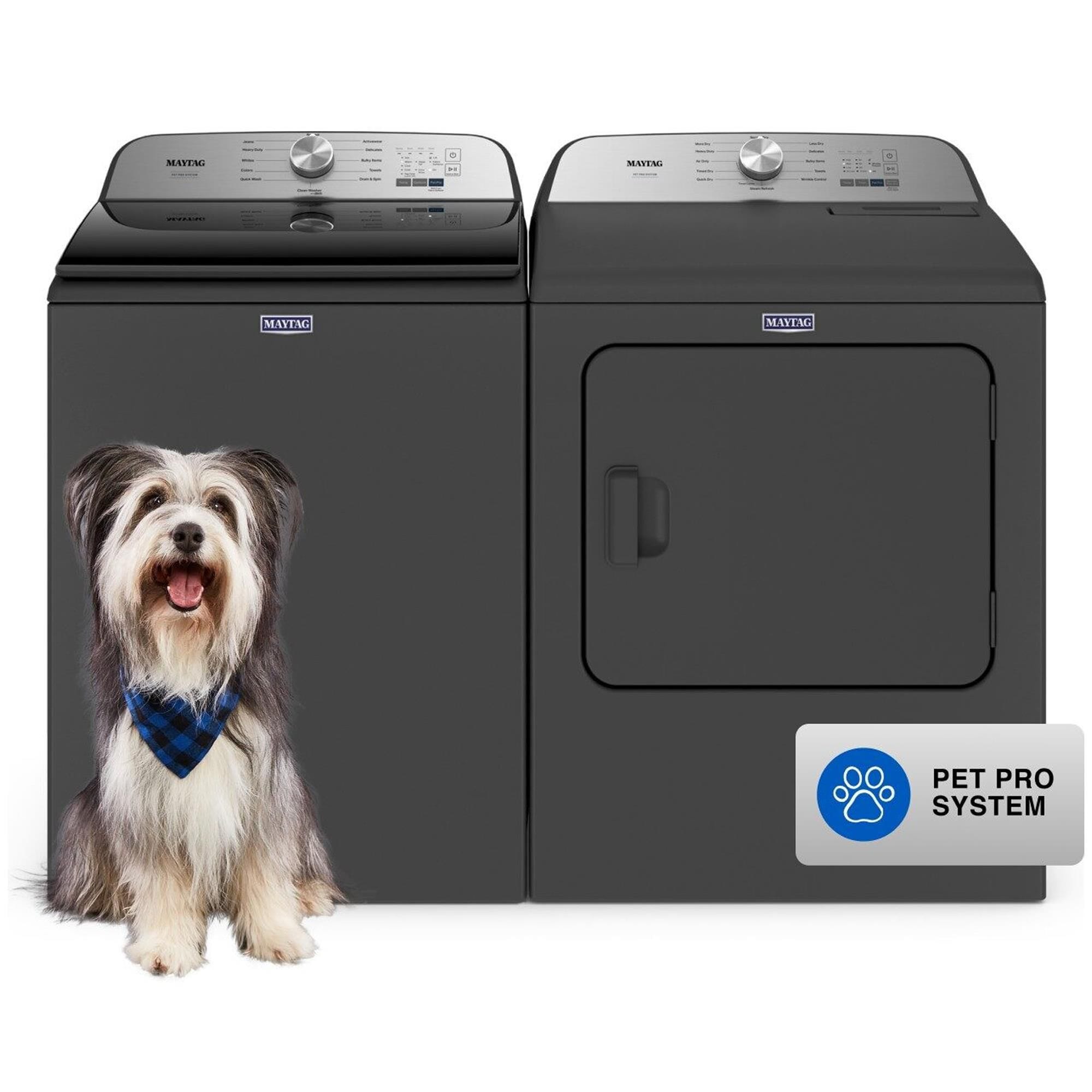 Top load washer and store electric dryer set