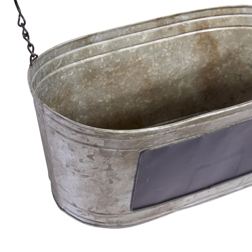 Maple and Jade Industrial Planter in Distressed Gray, , large