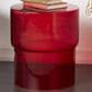 Maple and Jade Glass Modern Accent End Table in Red, , large