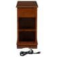Linon Home Decor Barron Accent Table with USB Charging Station in Hazelnut, , large