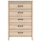 Ashley Battelle 5-Drawer Chest in Tan, , large