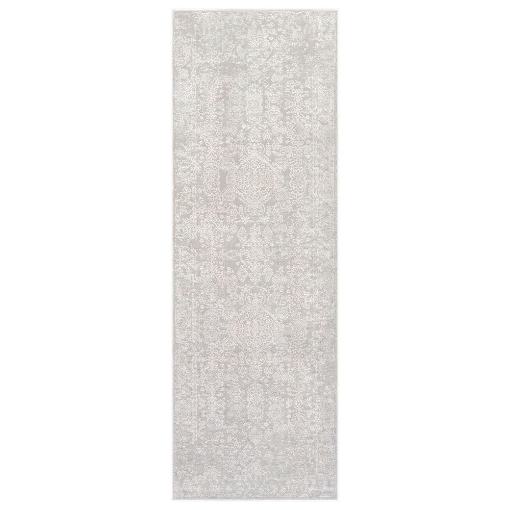 Surya Aisha AIS-2306 2"7" x 7"7" Light Gray and Off-White Runner, , large