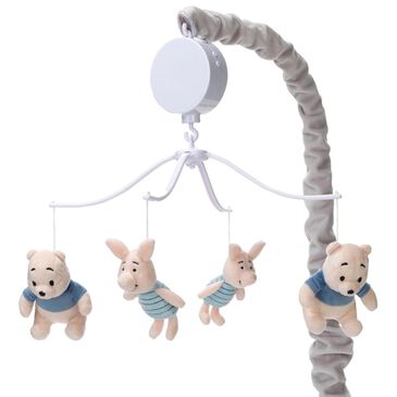 Lambs and Ivy Pooh Bear Musical Mobile in Gray and Beige, , large