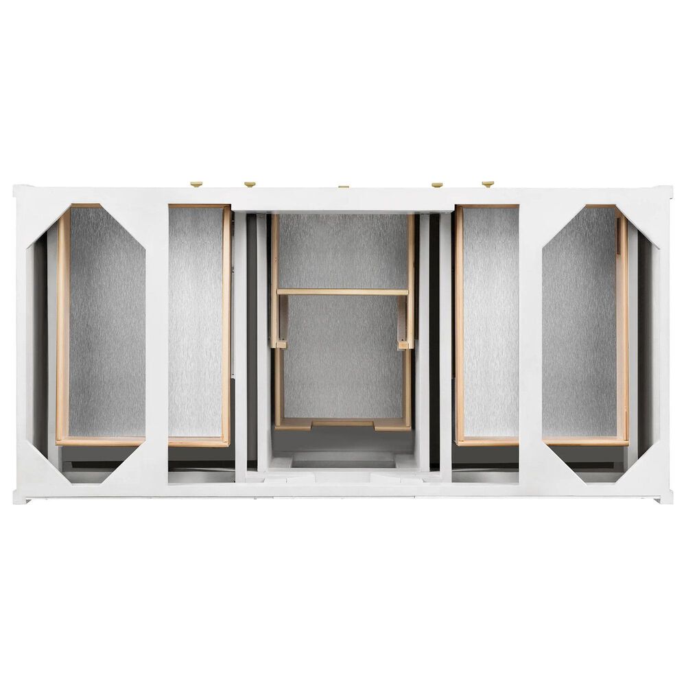 James Martin Vanities Chicago 48&quot; Single Bathroom Vanity in Glossy White with 3 cm Eternal Jasmine Pearl Quartz Top and Rectangular Sink, , large