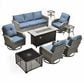 HOMLUX 9-Piece Outdoor  Conversation Set  in Denim Blue, , large