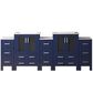 Lexora Home Volez 84" Double Bathroom Vanity in Navy Blue with White Ceramic Top and Rectangular Sinks, , large