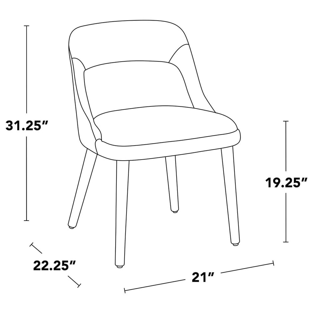Lumisource Rina Side Chair with Grey Cushion in Walnut (Set of 2), , large