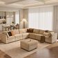 HOMLUX 8-Piece Mod L-Sectional with Chaise in Beige, , large