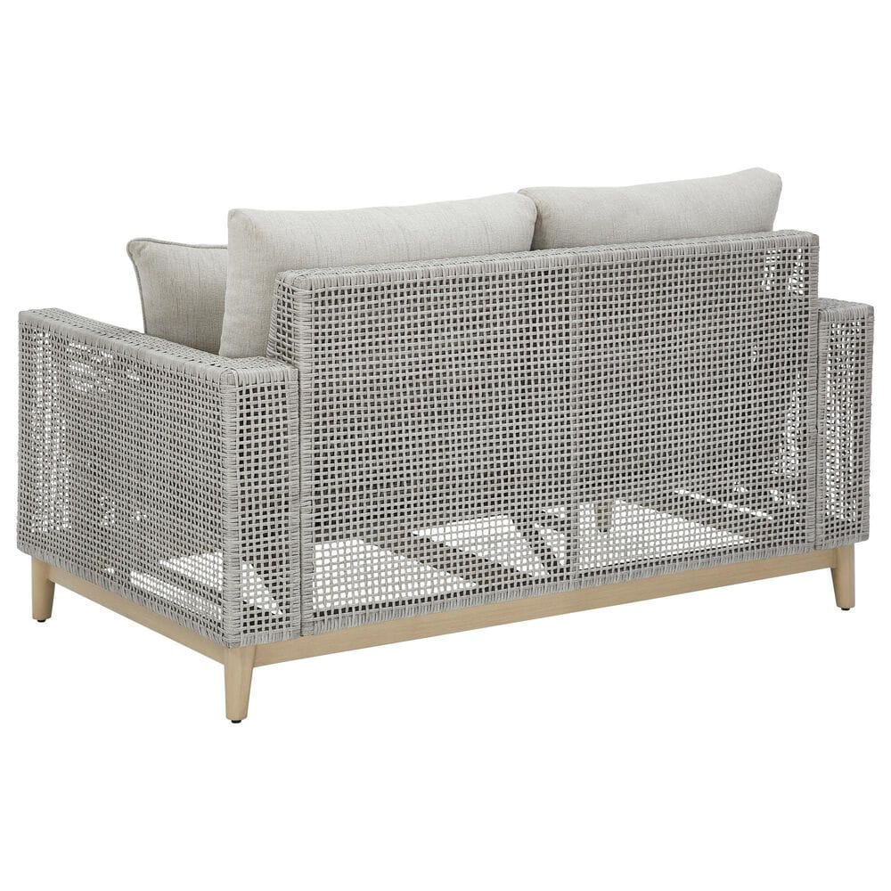 Ashley Seton Creek Stationary Patio Loveseat in Gray, , large