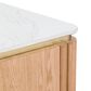 Fairfield Chair Portobello Rectangular End Table in White, Light Brown and Brushed Brass, , large