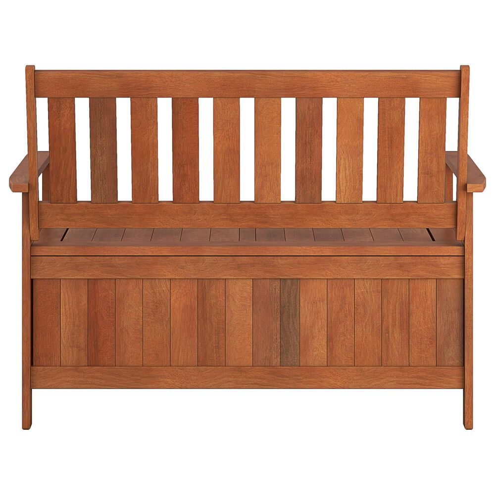 CorLiving Miramar Patio Storage Bench in Brown, , large