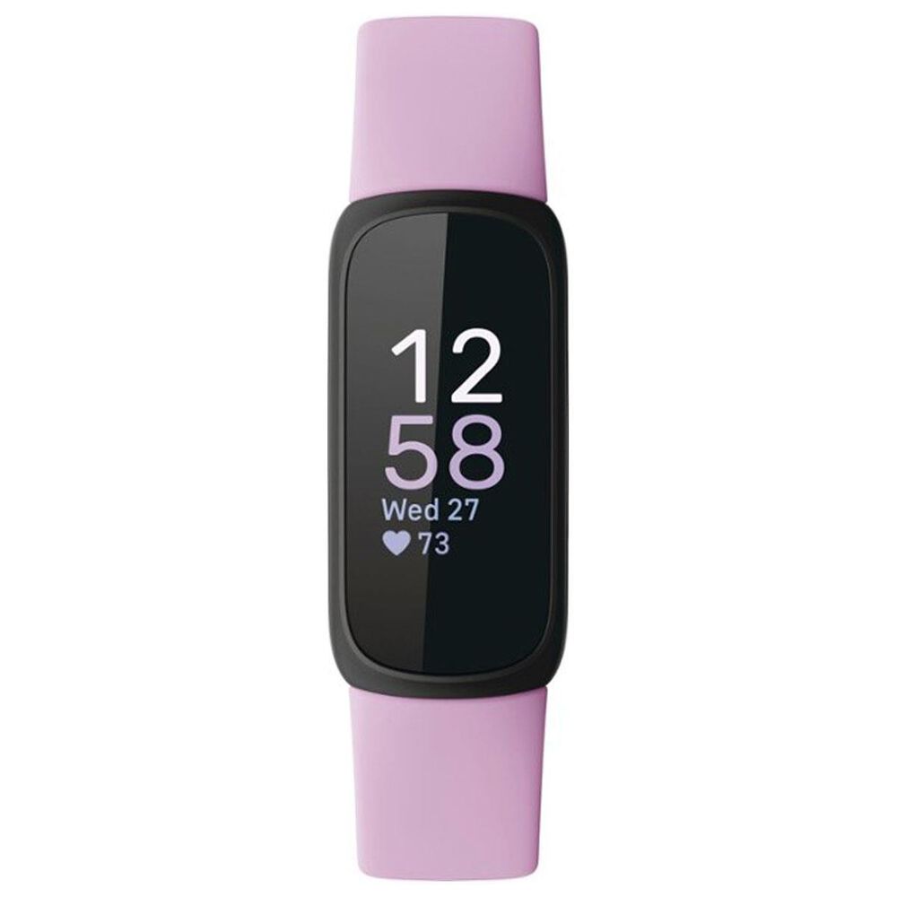 Fitbit Inspire 3 Tracking Watch Black Case with Lilac Bliss Sport Band, , large