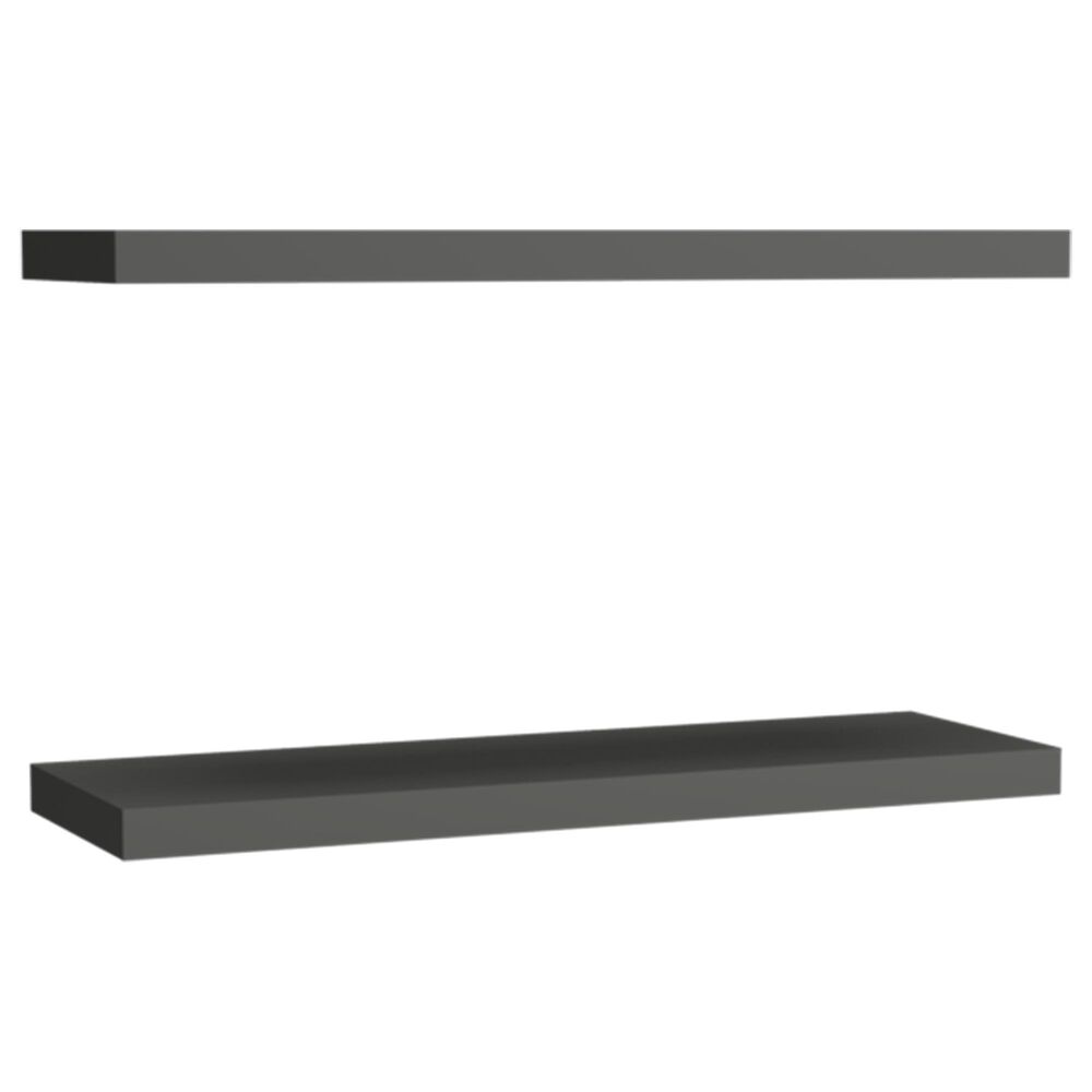 Hearth and Haven Ecco32" Floating Wall Shelf with Concealed Mounting in Gray (Set of 2), , large