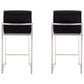 Lumisource Fuji High Back Counter Stool with Black Velvet Cushion in Stainless Steel (Set of 2), , large