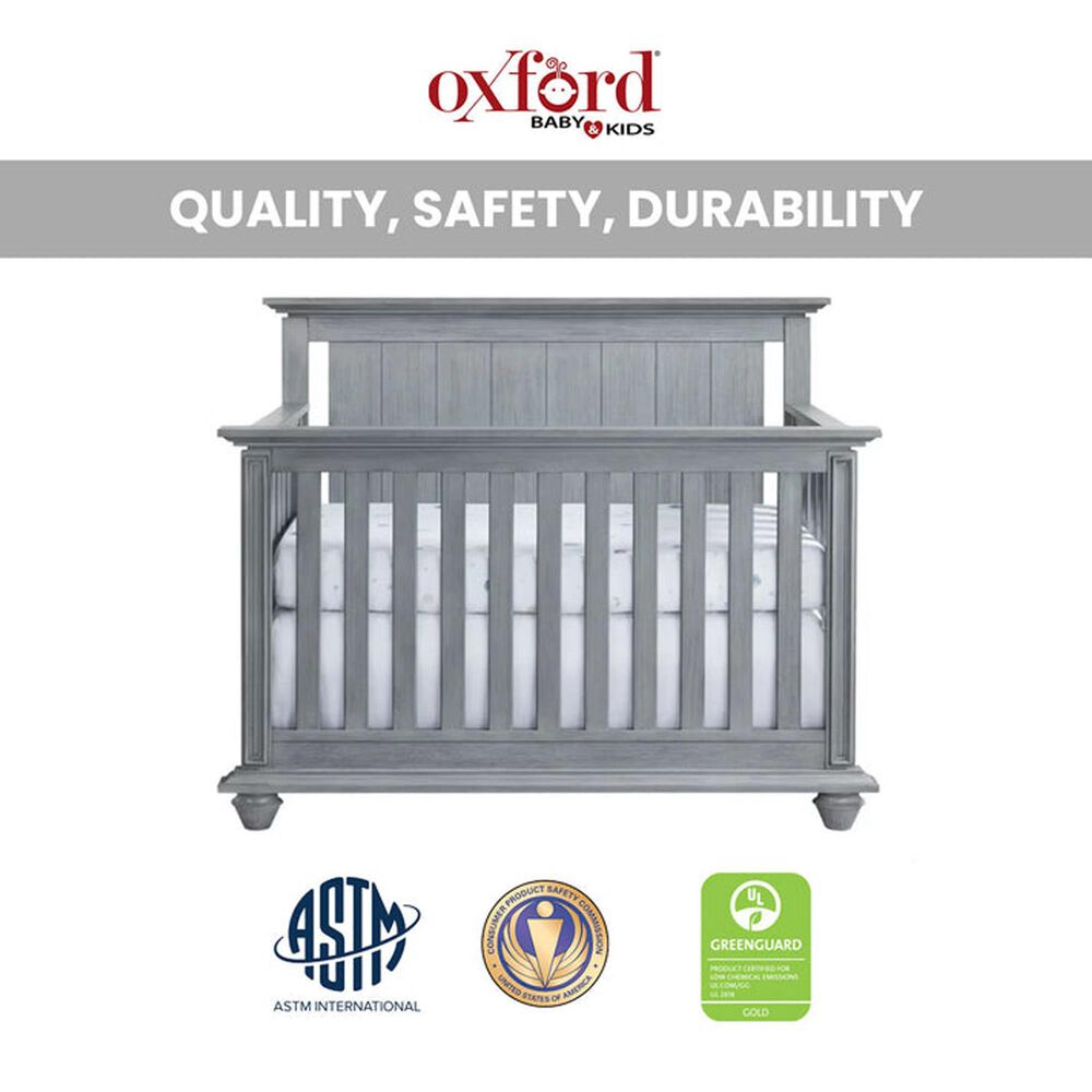 Oxford Baby Langston 4-In-1 Convertible Crib in Graphite Gray, , large