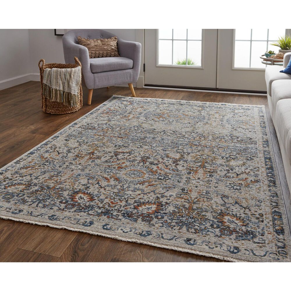 Feizy Kaia 7&#39;10&quot; x 9&#39;6&quot; Blue and Multicolor Area Rug, , large
