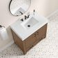 37B Alanya 36" Single Bathroom Vanity in Walnut Drift with White Composite Stone Top, , large