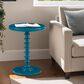 Linon Home Decor Aurora Round Side Table in Teal, , large
