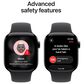 Apple Watch Series 11 (GPS) 46mm Aluminum Case with Black Sport Band - M/L in Jet Black and 2-Year AppleCare+, , large