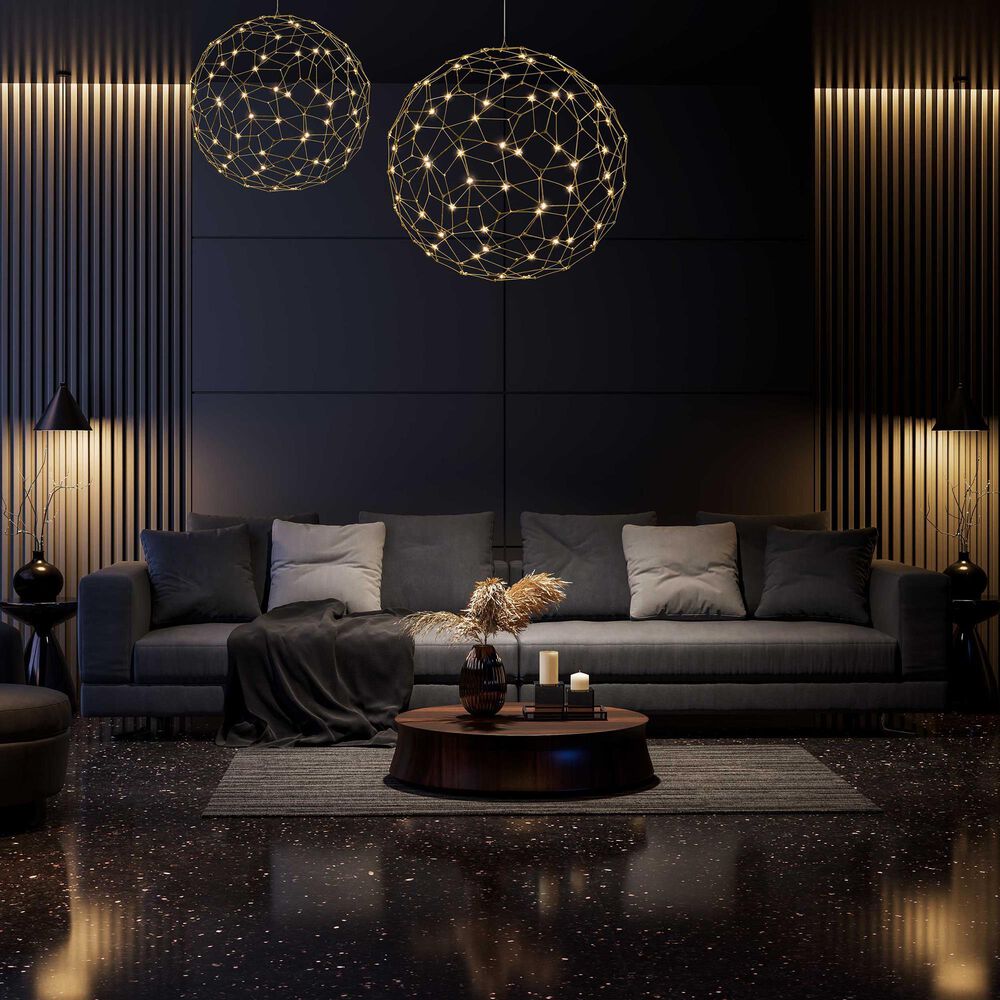 Golden Lighting Spheris 16" 1-Light LED Globe Pendant in Natural Brass, , large