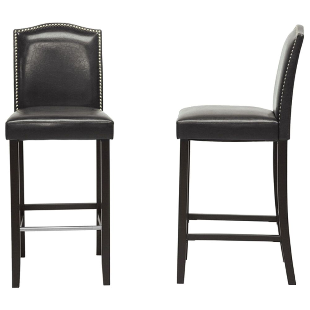 Baxton Studio Libra Bar Stool in Black (Set of 2), , large