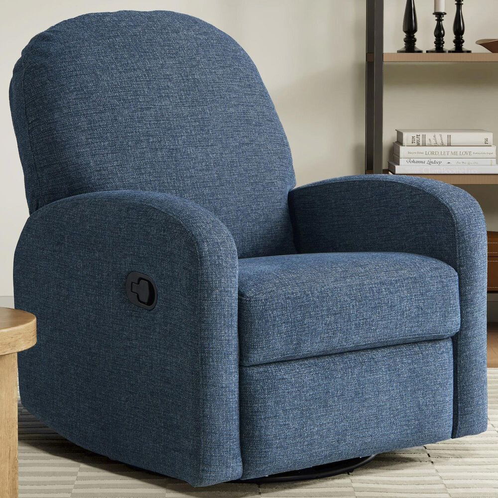 Lifestyle Solutions Paloma Manual Swivel Rocker Recliner in Blue, , large