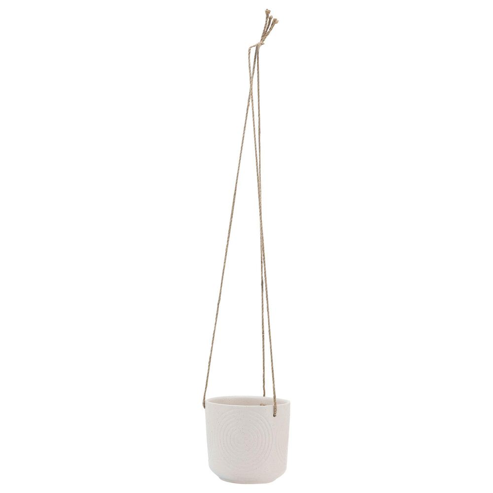 Sagebrook Home 6" Vector Hanging Planter in White, , large