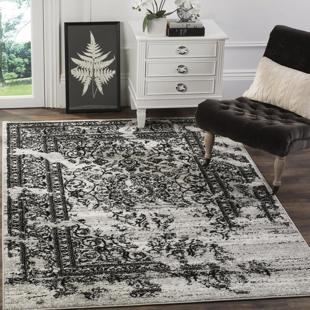 Safavieh Adirondack ADR101A-5 5"1" x 7"6" Silver/Black Area Rug, , large