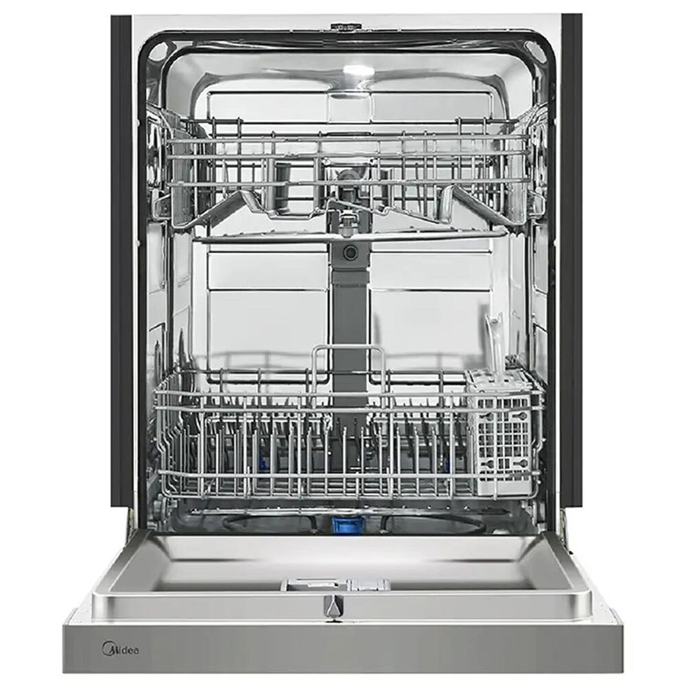 Midea 4-Piece Kitchen Package with 18.4 Cu. Ft. French Door Refrigerator and 6.3 Cu. Ft. 4-Element Freestanding Electric Range in Stainless Steel, , large