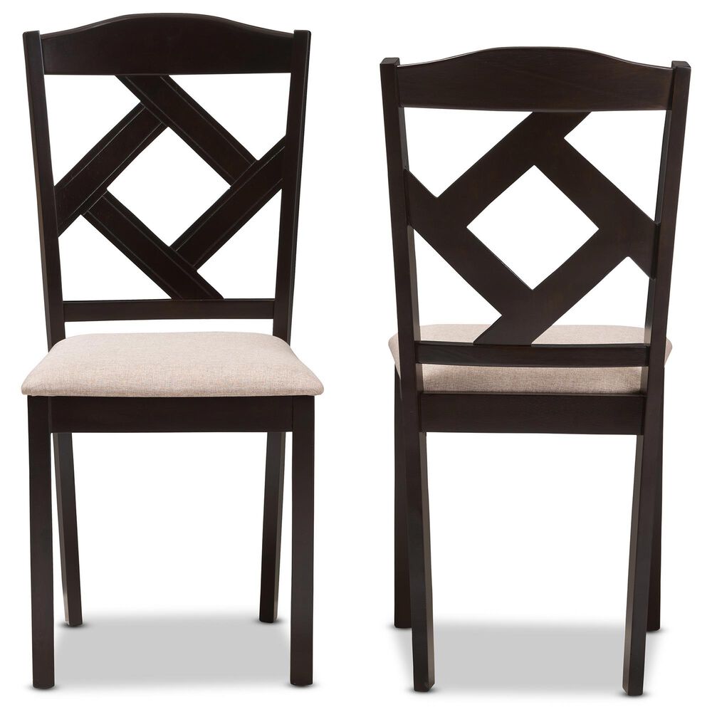 Baxton Studio Ruth Side Chair in Dark Brown (Set of 2), , large