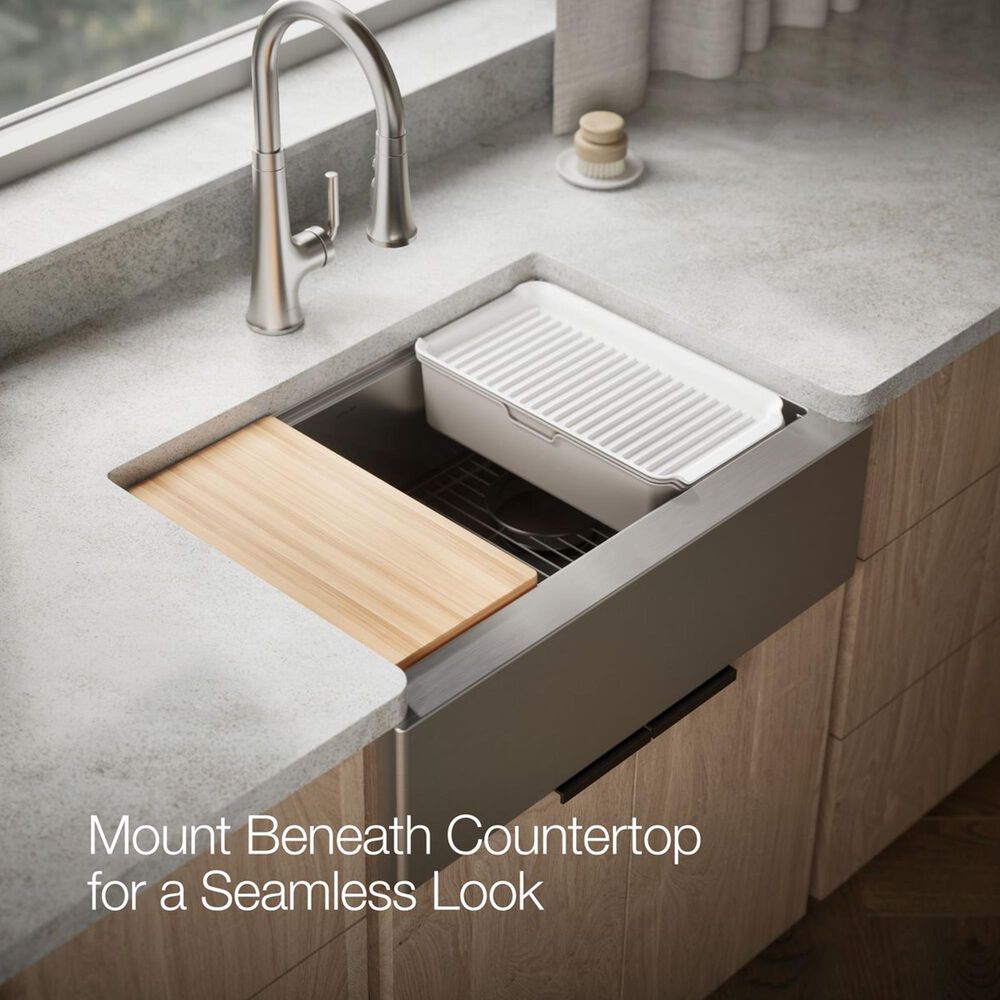 Kohler Strive 29.5" Undermount Single-Bowl Workstation Kitchen Sink in Stainless Steel, , large