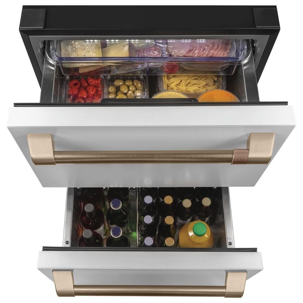 Cafe 5.7 Cu. Ft. Built-In Dual-Drawer Refrigerator in Matte White, , large