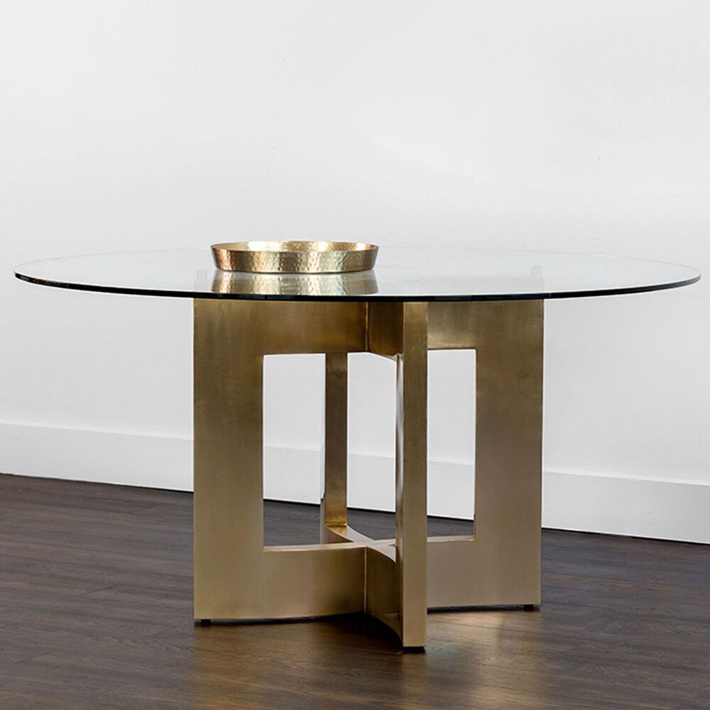 37B Lianne Dining Table in Gold - Table Only, , large