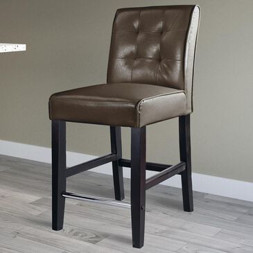 CorLiving Antonio Counter Height Barstool in Dark Brown, , large
