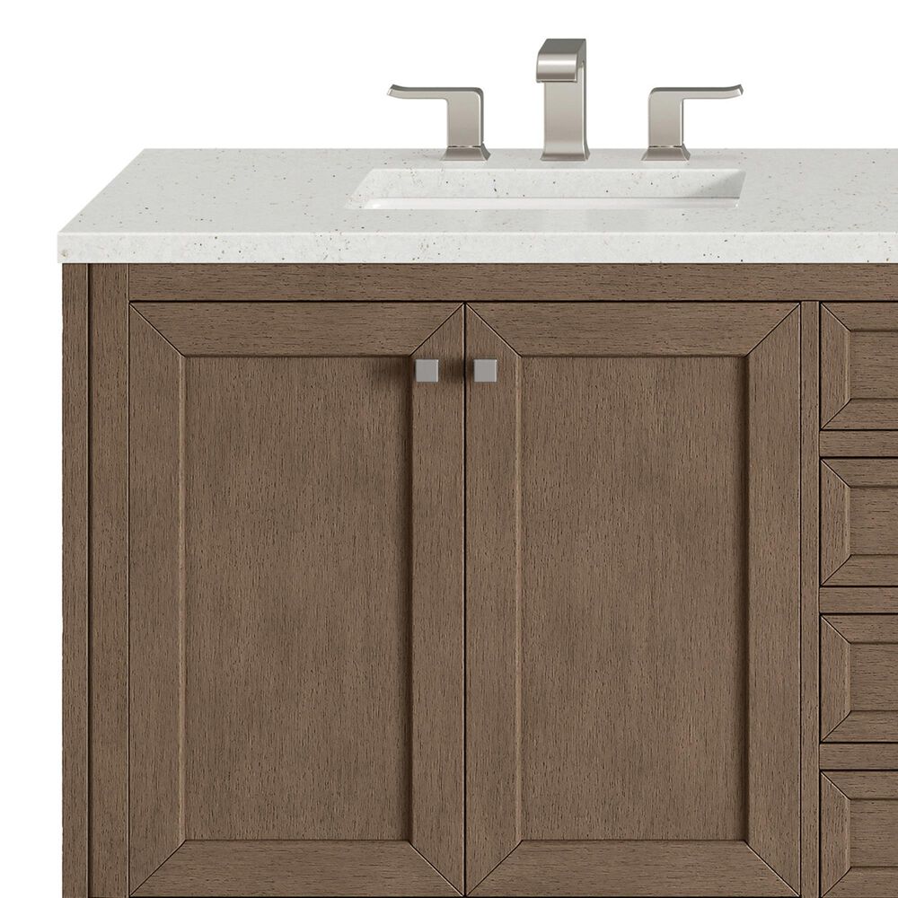 James Martin Vanities Chicago 72&quot; Double Bathroom Vanity in Whitewashed Walnut with 3 cm Lime Delight Quartz Top and Rectangular Sinks, , large