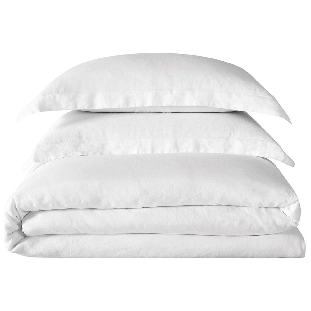 Pem America Brooklyn Loom 3-Piece Full/Queen Linen Duvet Set in White, , large