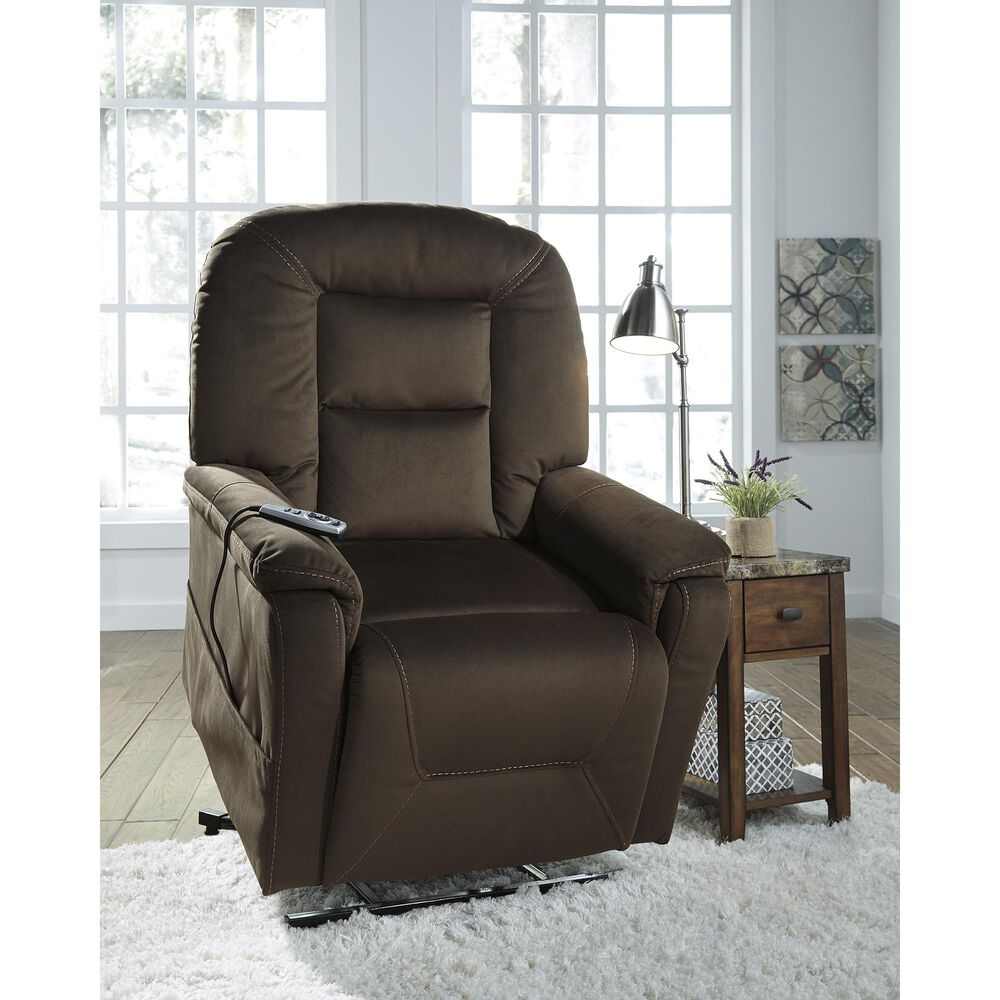 Signature Design by Ashley Samir Power Lift Recliner in Coffee, , large