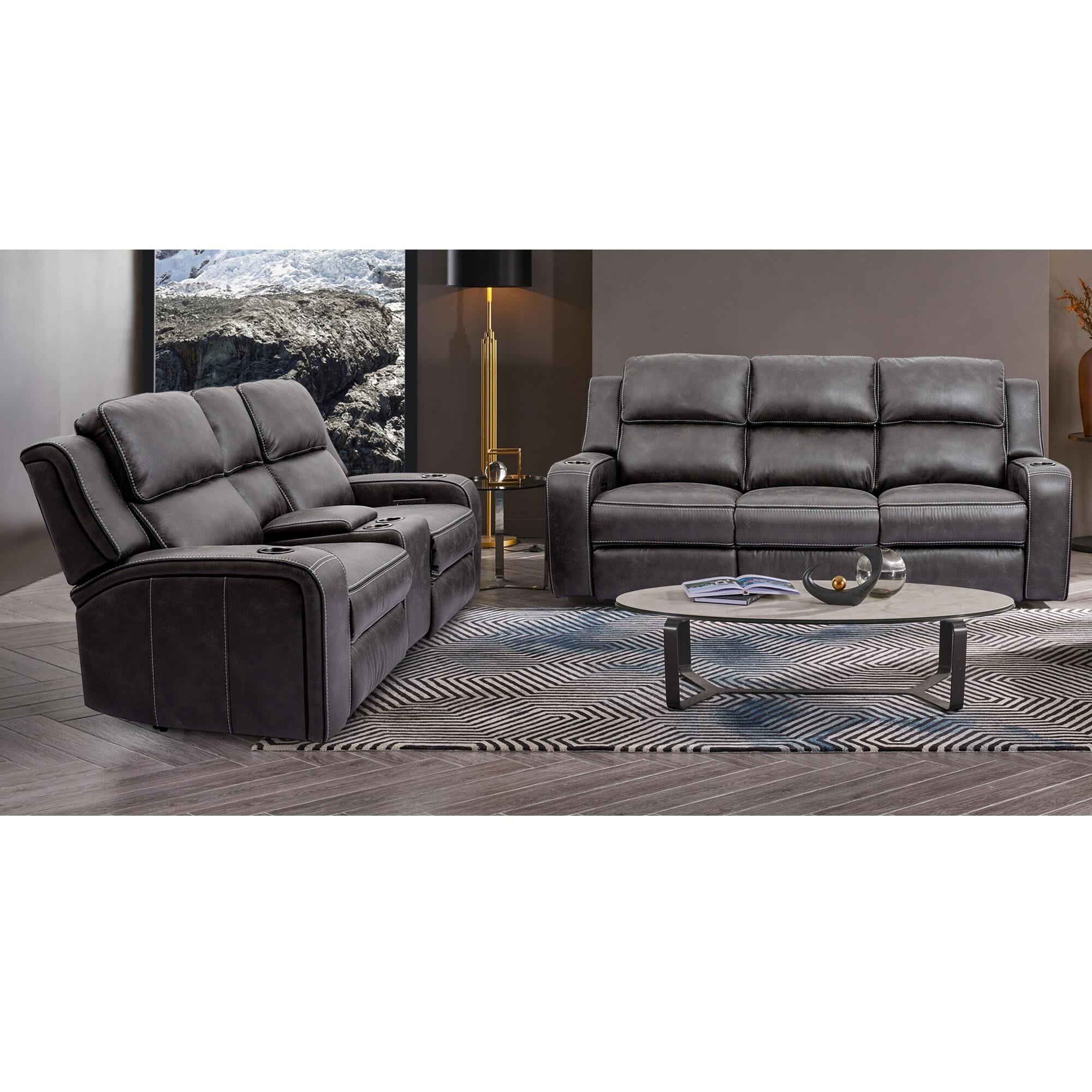 Oxford Furniture 2-Piece Power Reclining Living Room Set in Cowboy