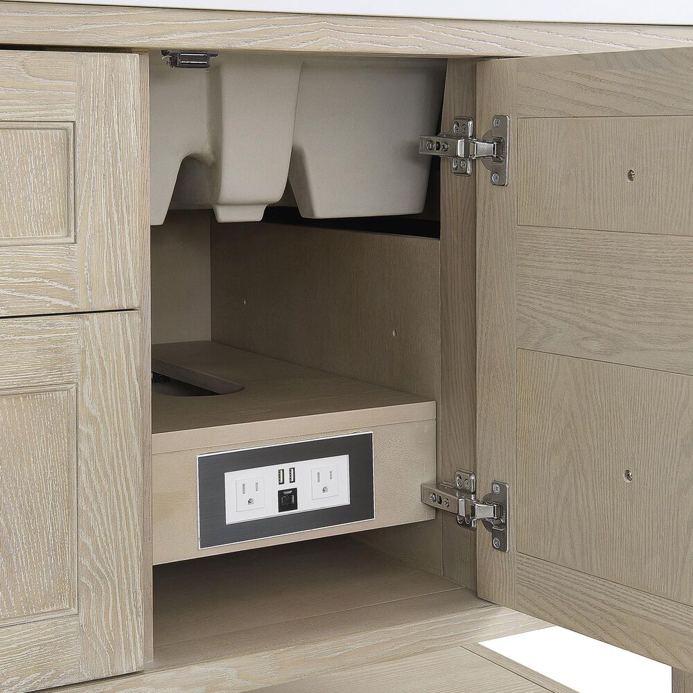 James Martin Vanities Breckenridge 72&quot; Double Vanity in Whitewashed Oak with 3 cm Victorian Silver Quartz Top, , large