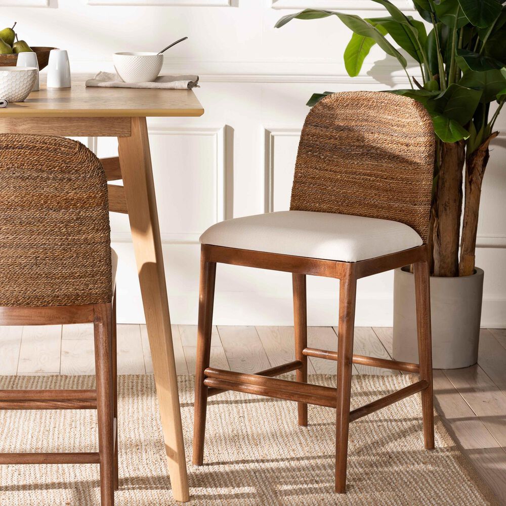 Baxton Studio Nadim Counter Stool in Natural Brown, , large
