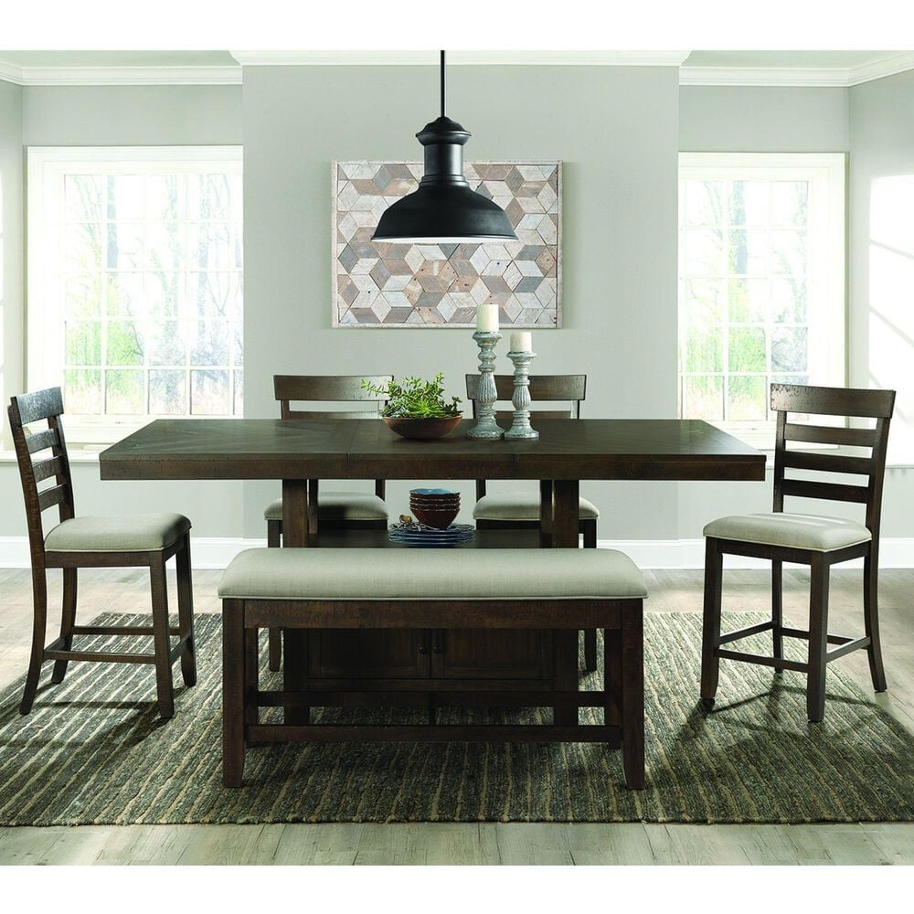 Mayberry Hill Colorado 6-Piece Counter Dining Set in Brown, , large
