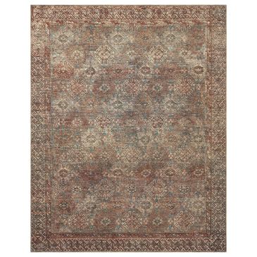 Amber Lewis x Loloi Billie 2"3" x 3"9" Aqua and Rust Area Rug, , large
