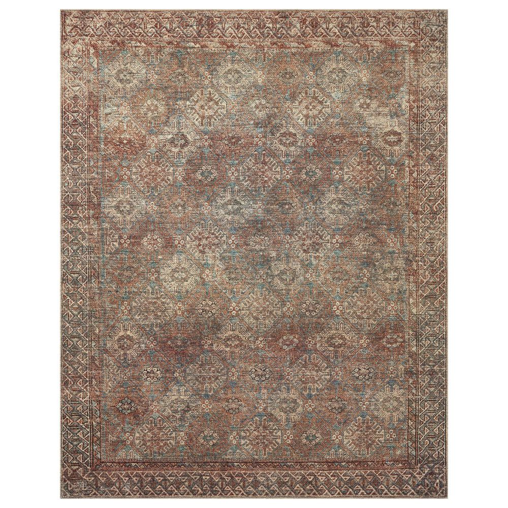 Amber Lewis x Loloi Billie 2"3" x 3"9" Aqua and Rust Area Rug, , large