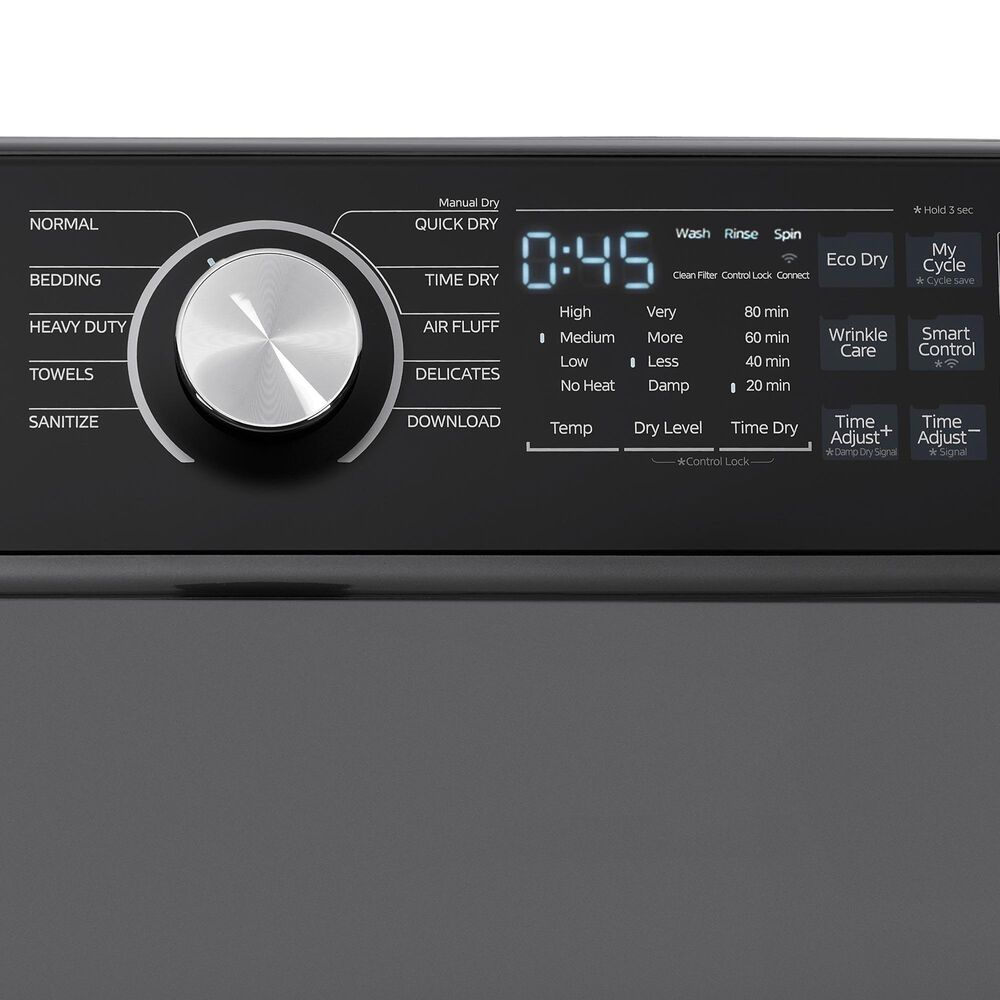 Midea 7 Cu. Ft. Smart Front Load Gas Dryer in Metallic Grey, , large