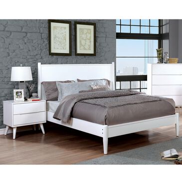 Furniture of America Ruiz 2 Piece King Bed Set in White, , large