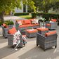 HOMLUX 8-Piece Outdoor Patio Furniture in Orange, , large